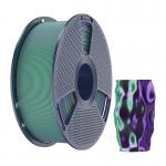 Filament pentru imprimanta 3D Sunlu PLA Plus Silk Dual Color, Finisaj matasos / lucios, Diametru 1.75mm, 1kg, Verde / Mov 3 - lerato.ro