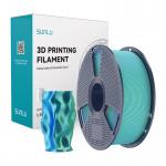 Filament pentru imprimanta 3D Sunlu PLA Plus Silk Dual Color, Finisaj matasos / lucios, Diametru 1.75mm, 1kg, Albastru / Verde 5 - lerato.ro