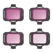 Set de 4 filtre Sunnylife ND 8/16/34/64/128, pentru DJI Avata 2, Negru