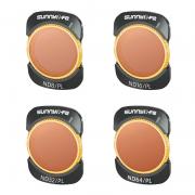 Set de 4 filtre camera video sport Sunnylife PL ND8/ND16/ND32/ND64 compatibil cu DJI Osmo Pocket 3, Negru