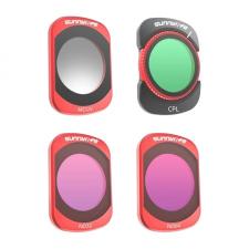 Set de 4 filtre camera video sport Sunnylife ND32/ND64/CPL/MCUV compatibile cu DJI Osmo Pocket 3/4, Negru