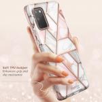 Carcasa stylish Supcase Cosmo compatibila cu Samsung Galaxy S20 FE cu protectie display, Marble