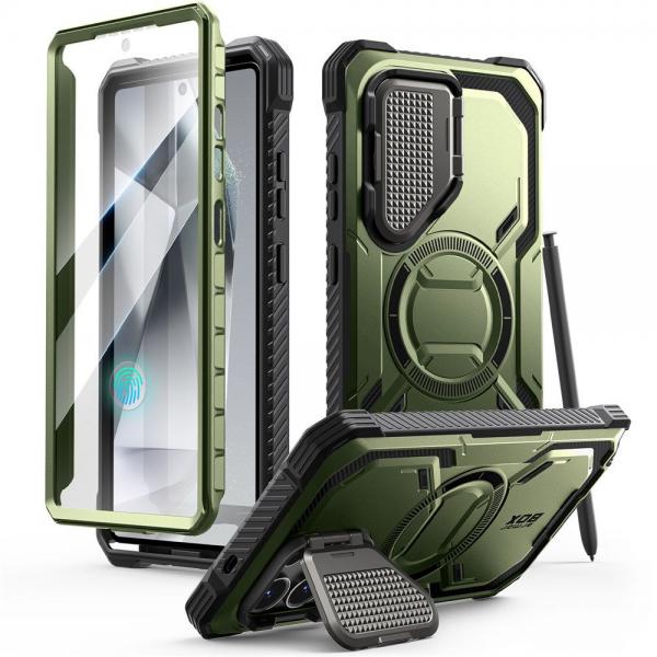 Carcasa 360 grade Supcase i-Blason Armorbox MagSafe compatibil cu Samsung Galaxy S25 Ultra, Protectie display, Verde