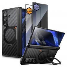 Kit protectie 360 grade Supcase UB Aero, Carcasa cu MagSafe si Stand + 2 folii sticla securizata, compatibile cu Samsung Galaxy Z Fold 8 Ultra, Negru