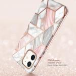 Carcasa stylish Supcase Cosmo iPhone 12 Mini cu protectie display, Marble