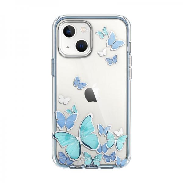 Carcasa stylish Supcase Cosmo compatibila cu iPhone 13/14, Protectie display, Blue Fly