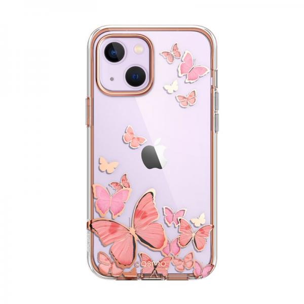 Carcasa stylish Supcase Cosmo compatibila cu iPhone 13/14, Protectie display, Pink Fly 1 - lerato.ro