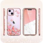 Carcasa stylish Supcase Cosmo compatibila cu iPhone 13/14, Protectie display, Pink Fly