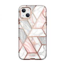 Carcasa stylish Supcase Cosmo compatibila cu iPhone 13/14, Protectie display, Marble Pink