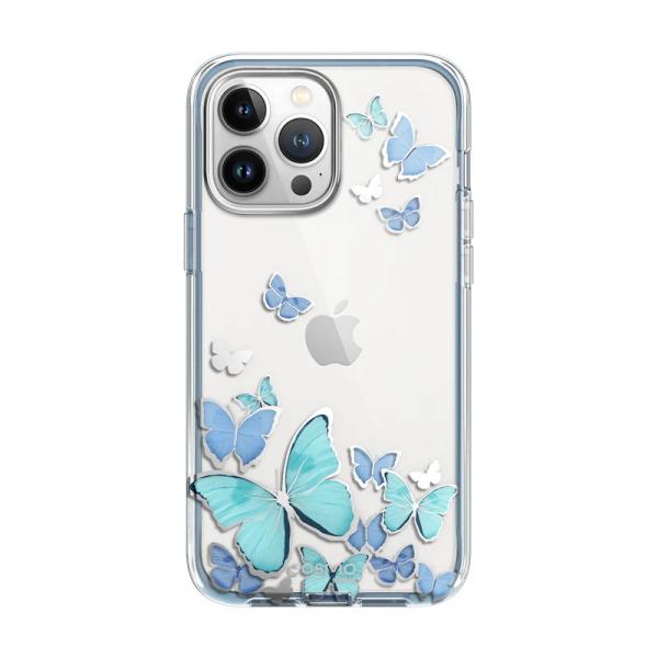 Carcasa stylish Supcase Cosmo compatibila cu iPhone 14 Pro, Protectie display, Blue Fly