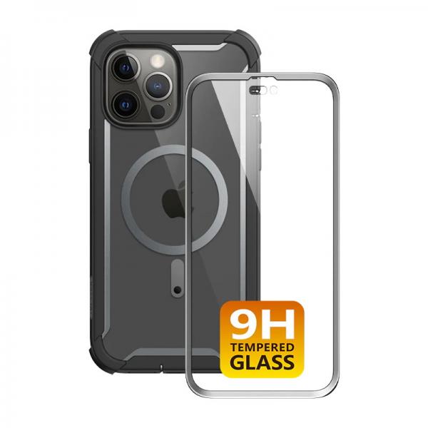Carcasa 360 grade Supcase i-Blason Ares MagSafe compatibila cu iPhone 14 Pro, Protectie display, Negru