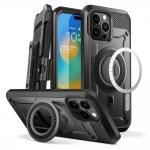 Carcasa 360 grade Supcase Unicorn Beetle Pro MagSafe compatibila cu iPhone 15 Pro Max, Protectie display, Negru