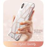 Carcasa stylish Supcase Cosmo iPhone XS Max cu protectie display, Marble