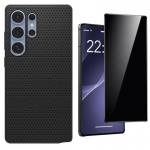 [Combo] Samsung Galaxy S25 Ultra, Carcasa Spigen Liquid Air + Folie protectie transparenta Case Friendly ESR Privacy 2 - lerato.ro