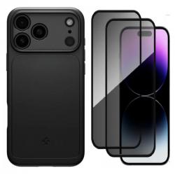 [Combo] iPhone 17 Pro, Carcasa Spigen Thin Fit cu MagSafe + 2 folii protectie Wozinsky Tempered Glass, Privacy