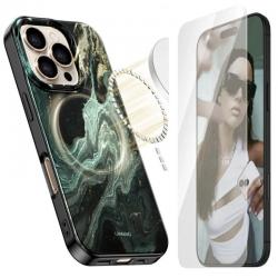 [Combo] iPhone 16 Pro Max, Carcasa Tech-Protect Lamano Aura Green cu MagSafe + Folie de protectie SAFE PanzerGlass Tempered Glass Ultra-Wide Fit