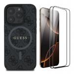 [Combo] iPhone 16 Pro, Husa Guess 4G Ring Classic Logo MagSafe + 2 folii sticla Mobile Origin EasyGlass 2 - lerato.ro