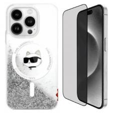 [Combo] iPhone 16, Husa Karl Lagerfeld Liquid Glitter Choupette Head MagSafe + Folie sticla securizata Guess Screen Protector Privacy