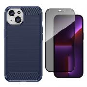 [Combo] iPhone 15, Carcasa Flexible Carbon + Folie sticla securizata Wozinsky Privacy Anti Spy