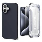 [Combo] iPhone 16 Plus, Carcasa Mercury Silicone + Folie sticla Mobile Origin Yellow Screen Guard