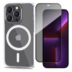 [Combo] iPhone 14 Pro, Carcasa TECH-PROTECT Flexair Hybrid MagSafe + Folie sticla WOZINSKY Privacy