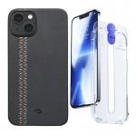 [Combo] iPhone 14 Plus, Carcasa PITAKA MagEZ 3 Fusion Weaving + Folie sticla securizata Joyroom Easy Fit 2 - lerato.ro