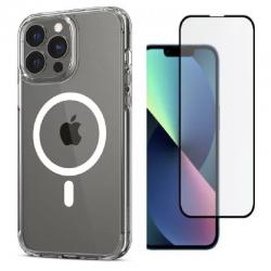 [Combo] iPhone 13 Pro Max, Carcasa Spigen Ultra Hybrid MagSafe + Folie protectie HOFI Full Cover Pro Tempered Glass