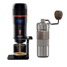[Combo] Electrocasnice mici, Espressor portabil HiBREW H4-Premium 3 in 1 cu geanta de transport, 15 bar, 80W, 60ml + Rasnita de cafea manuala reglabila HiBREW G4B