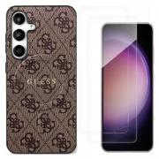[Combo] Samsung Galaxy S25 FE, Husa Guess 4G Ring Classic Logo cu MagSafe +2 folii sticla Wozinsky Glass