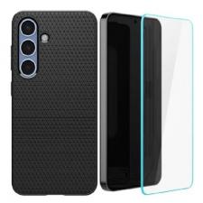 [Combo] Samsung Galaxy S25, Carcasa Spigen Liquid Air + 2 folii sticla Case friendly Spigen GLAStR EZ FIT