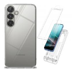 [Combo] Samsung Galaxy S25, Carcasa Ringke Fusion + Folie protectie Spigen Elite Shield EZ FIT HD
