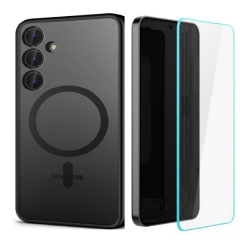 [Combo] Samsung Galaxy S24, Carcasa TECH-PROTECT MAGMAT MagSafe + 2 folii sticla cu sistem de montare Case friendly Spigen GLAStR EZ FIT