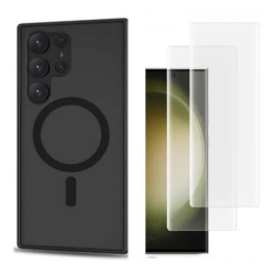 [Combo] Samsung Galaxy S23 Ultra, Carcasa TECH-PROTECT MAGMAT + 2 folii sticla cu lampa UV Glastify UVTG