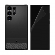 [Combo] Samsung Galaxy S23 Ultra, Carcasa Spigen Rugged Armor + 2 folii protectie TPU Case friendly Spigen Neo Flex