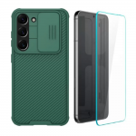 [Combo] Samsung Galaxy S23 Plus, Carcasa Nillkin Cam Shield Pro +  2 folii sticla cu sistem de montare Case friendly Spigen GLAStR EZ FIT 2 - lerato.ro