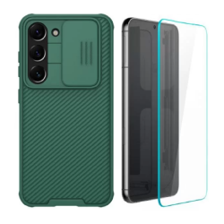 [Combo] Samsung Galaxy S23 Plus, Carcasa Nillkin Cam Shield Pro +  2 folii sticla cu sistem de montare Case friendly Spigen GLAStR EZ FIT