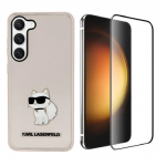 [Combo] Samsung Galaxy S23, Carcasa Karl Lagerfeld Ikonik Choupette + Folie sticla Mobile Origin EasyGlass 2 - lerato.ro