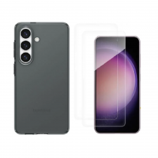 [Combo] Samsung Galaxy S26 Plus, Carcasa Spigen Liquid Crystal + 2 folii sticla securizata Wozinsky