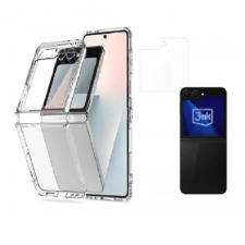 [Combo] Samsung Galaxy Z Flip 6, Carcasa TECH-PROTECT Flexair Hybrid + Folie sticla 3mk ARC Plus