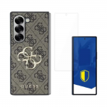 [Combo] Samsung Galaxy Z Fold 6, Carcasa Guess Leather 4G Metal Logo + Folie sticla 3mk FlexibleGlass 2 - lerato.ro