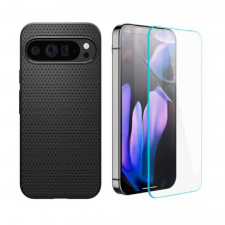 [Combo] Google Pixel 9 Pro XL, Carcasa Spigen Liquid Air + 2 folii sticla Case friendly Spigen GLAStR EZ FIT