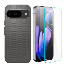 [Combo] Google Pixel 9  / Pixel 9 Pro, Carcasa Spigen Liquid Air + 2 folii sticla Case friendly Spigen GLAStR EZ FIT