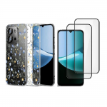 [Combo] Xiaomi Redmi 15C 5G, Carcasa Tech-Protect FlexAir Spring Flowers + 2 folii sticla Tech-Protect Glass Fit Plus 2 - lerato.ro