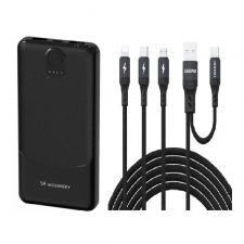 [Combo] Powerbank si Cablu, Baterie externa 10000 mAh Wozinsky Wpower WPBBK-2, 10W + Cablu Dudao L3W, USB-A / USB-C la USB-C / Lightning / MicroUSB, 66W, 480Mbps, 1.2m