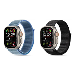 [Combo] Apple Watch, Curea Tech-Protect Nylon Blue + Curea Tech-Protect Nylon Black