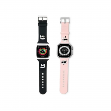 [Combo] Apple Watch, Curea Karl Lagerfeld Rubber Karl & Choupette Heads 3D Negru + Curea Karl Lagerfeld Rubber Karl & Choupette Heads 3D Roz