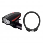 [Combo] Accesorii Bicicleta, Lumina fata Rockbros 7588 + Antifurt Rockbros RKS570-BK 2 - lerato.ro