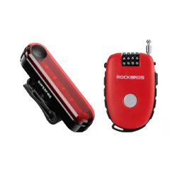 [Combo] Accesorii Bicicleta, Lumina spate Superfire BTL01 + Antifurt Rockbros