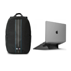 [Combo] Accesorii Laptop, Rucsac BMW Nylon Blue Stripe + Stand laptop Spigen Slimfold LD201-S3