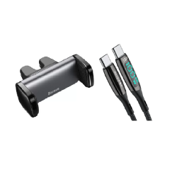 [Combo] Suporturi Auto, Suport auto Baseus Steel Cannon + Cablu 2x USB-C BlitzWolf BW-TC23